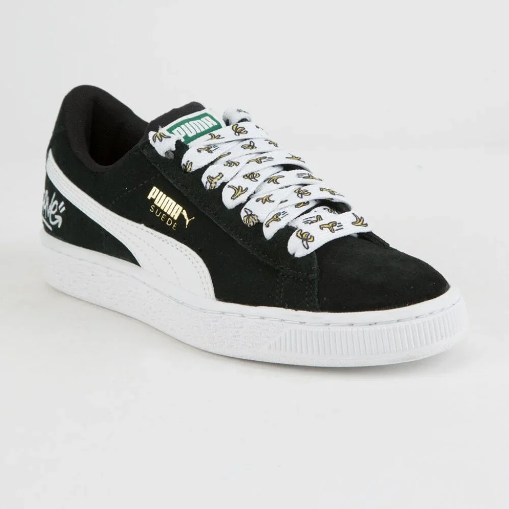 PUMA x Minions Suede Black & White Banana Laces sz 5 Youth EUC